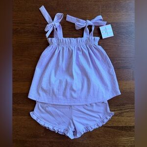 NWT James & Lottie Lavender Gingham Top and Shorts Set 4T